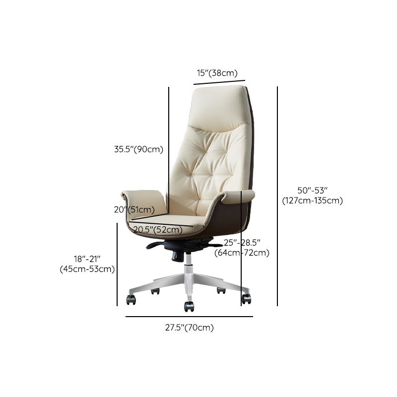 Modern Leather Managers Chair White Executive Chair for Office