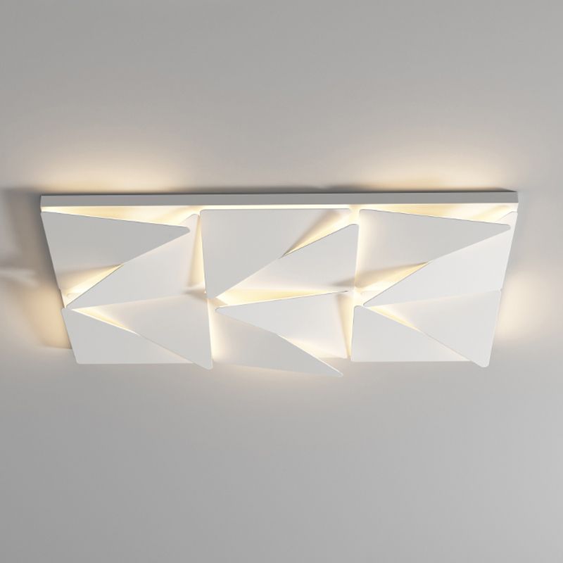 Metal LED Modern Flush Mount Rectangle Shape Ceiling Light with Acrylic Shade for Bedroom