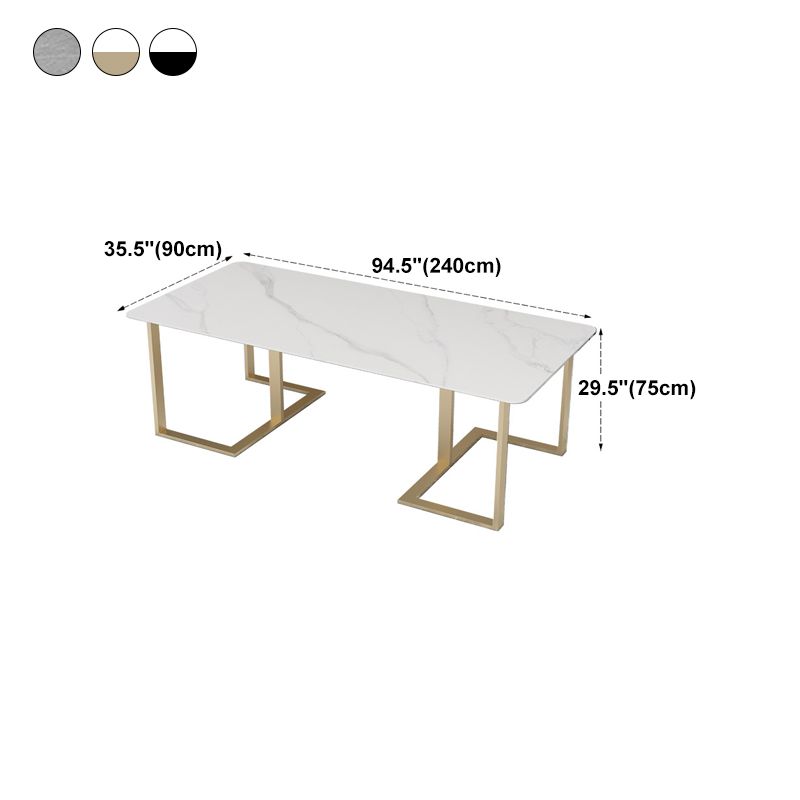 Home Office Rectangular Meeting Table Luxury Fixed Writing Desk