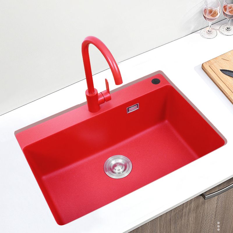 Quartz Kitchen Sink 1-Bowl Kitchen Sink with Rectangular Shape