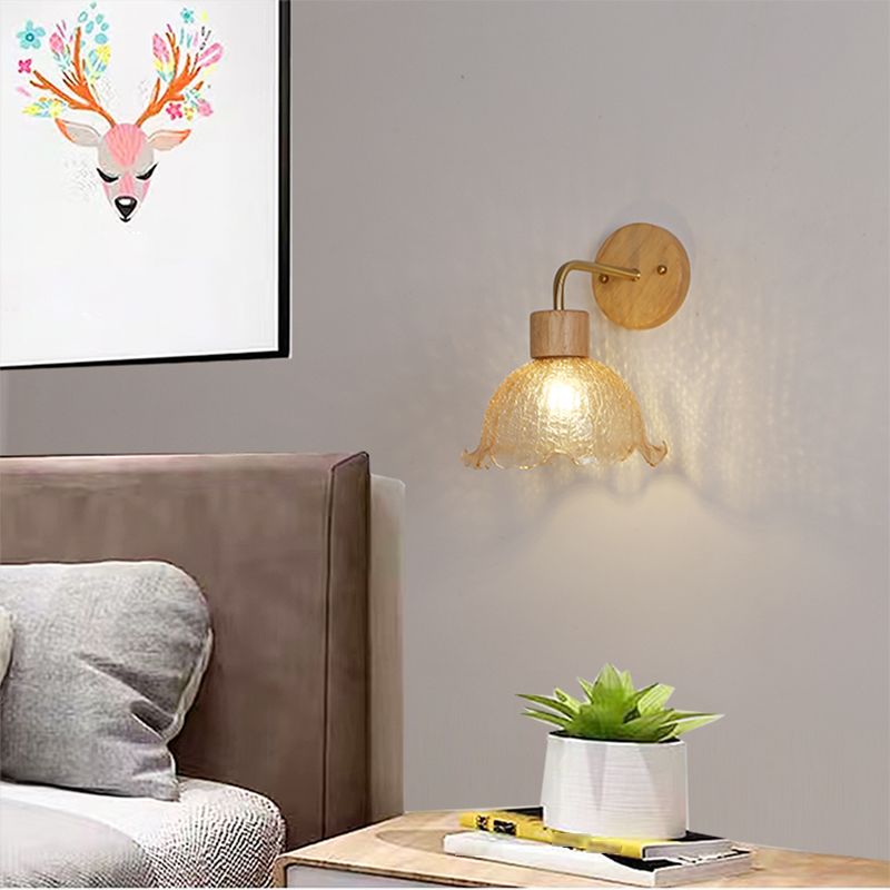 Simple Wall Light Fixture Wooden Wall Light Sconce for Bedroom