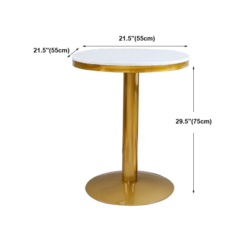 Glam Marble Counter Table with Round Table Top Gold Pedestal Table - 21.65'' Round