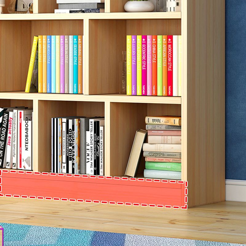 Contemporary Solid Wood Cubby Storage Bookcase Freestanding Bookcase