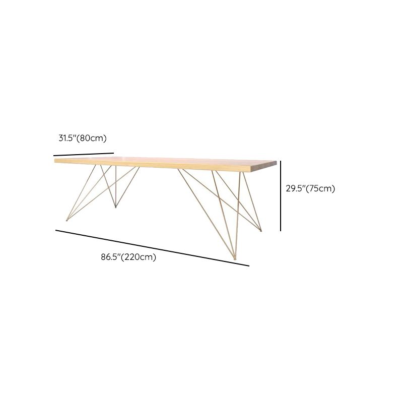 Solid Wood Rectangular Office Desk Hairpin Base 29.53" Tall Writing Desk