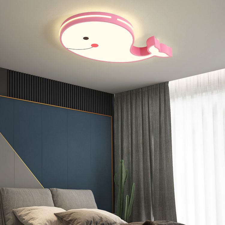 Metal Unique Shape Flush Ceiling Light Kid Style 1-Light Flush Ceiling Light Fixtures