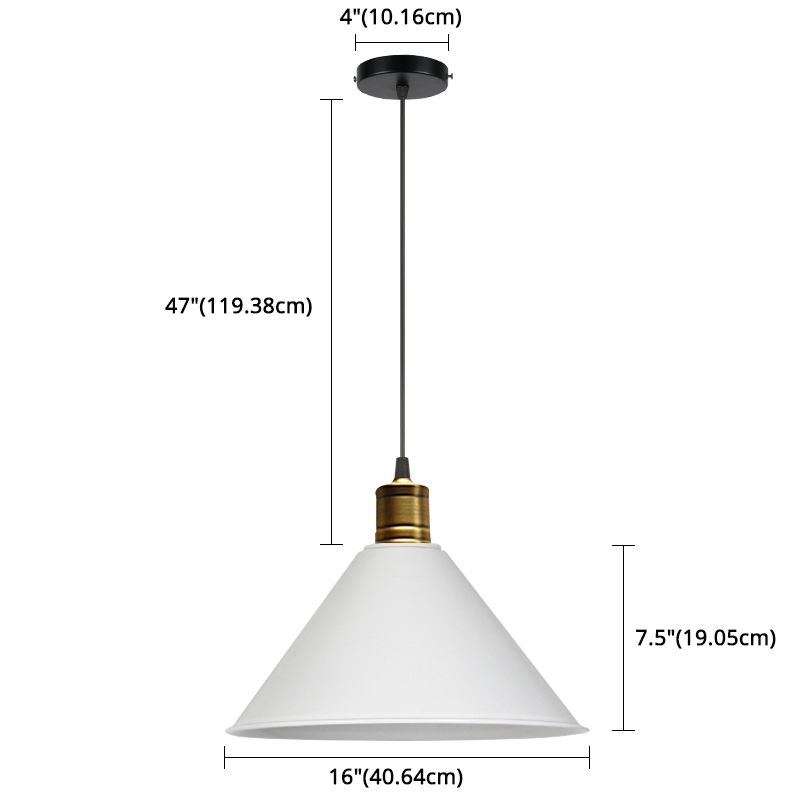 Metaal taps toelopend hangende licht Noordse moderne stijl 1 lichte restaurant plafond hanglamp