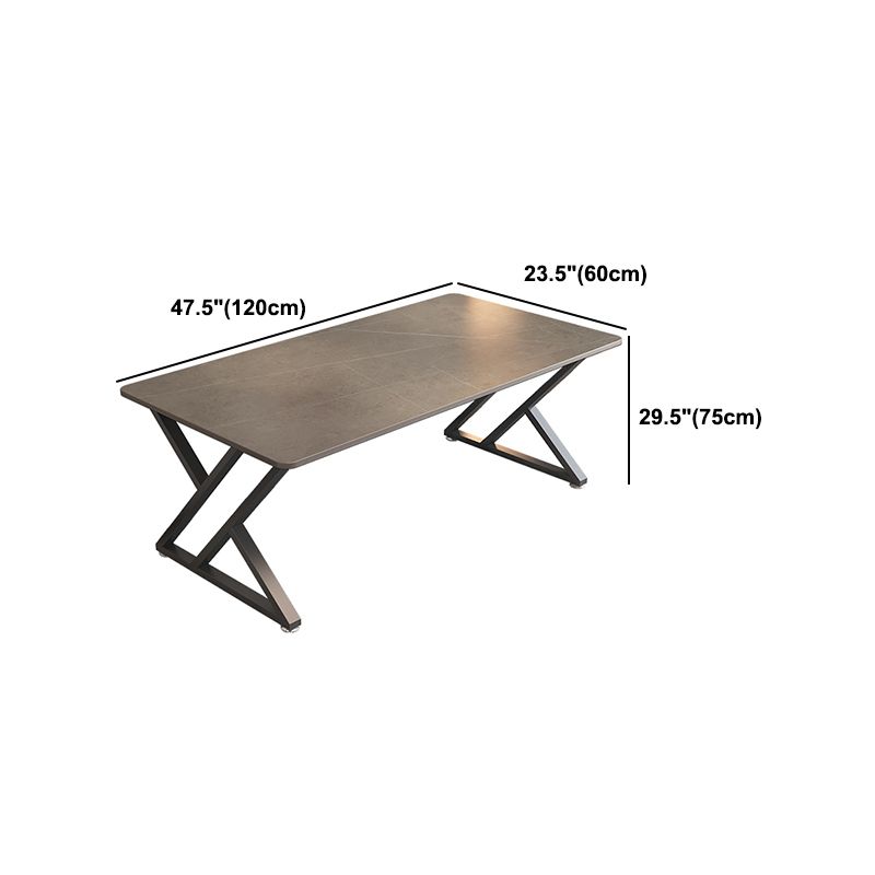 Industrial Rectangular Writing Desk Sintered Stone Office Desk for Study