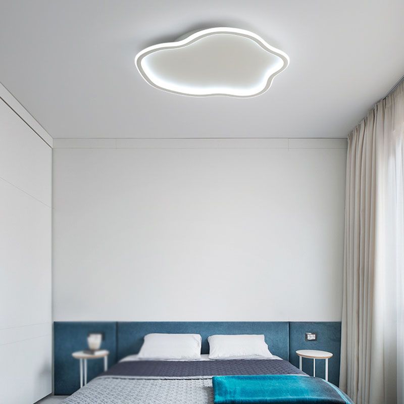 Single Black/White Modern Flush Mount Lighting Unique Ceiling Light for Bedroom