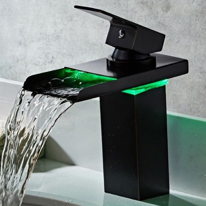 1-Handle Lavatory Faucet 1-Hole Vessel Sink Faucet with LED Lighting