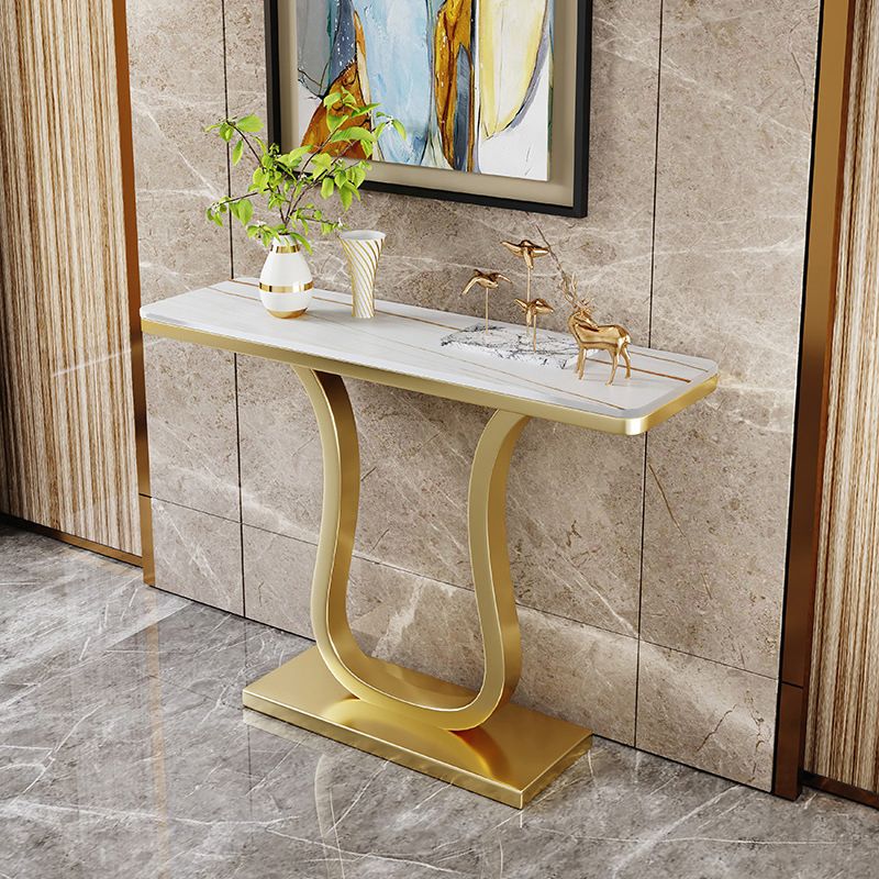 Hall Glam Scratch Resistant Stain Resistant Rectangle Slate Console Table