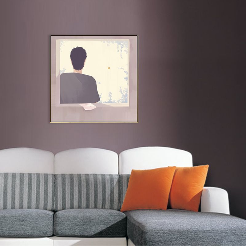 Back of the Young Canvas Nordic Textured Dining Room Wall Art in Soft Color