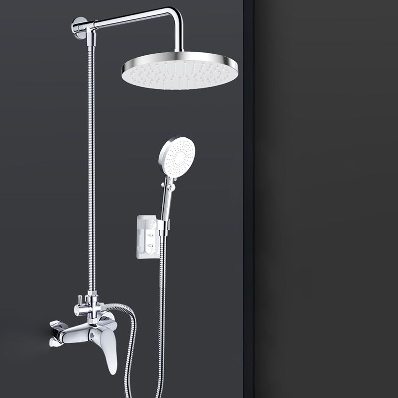 Metal Shower Combo Contemporary Fixed Shower Head with Round and Rectangular Shape