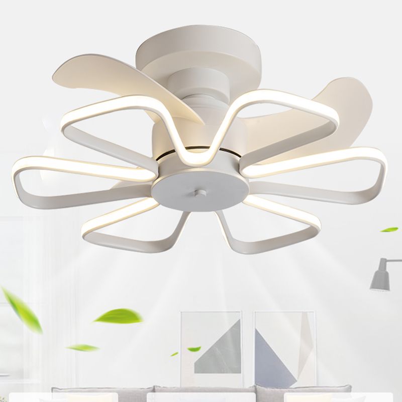 Geometric Shape Metal Ceiling Fans Modern Multi-Lights Ceiling Fan Lamp Fixture