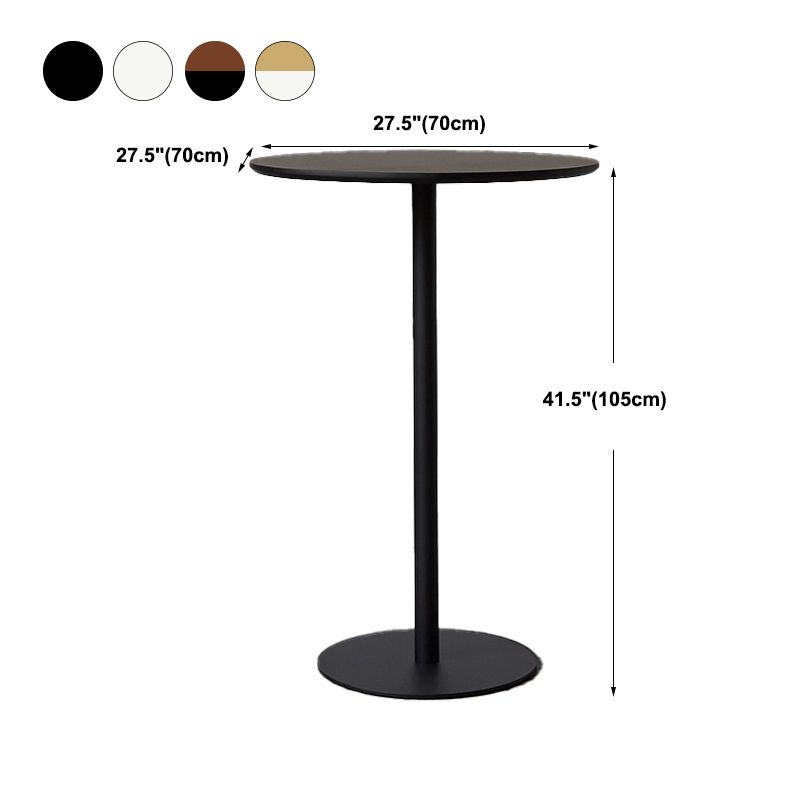 Wood Bar Dining Table Modern Round Bar Table with Pedestal for Dining Room