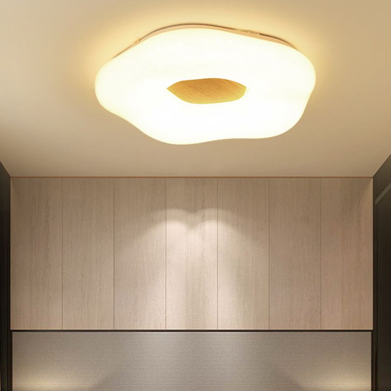 Japanese Style Wooden Ceiling Light Circle Shape LED Ceiling Lamp for Bedroom