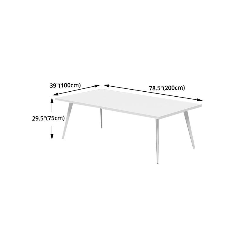 Contemporary Manufactured Wood Office Desk Rectangular Desk with Metal Legs