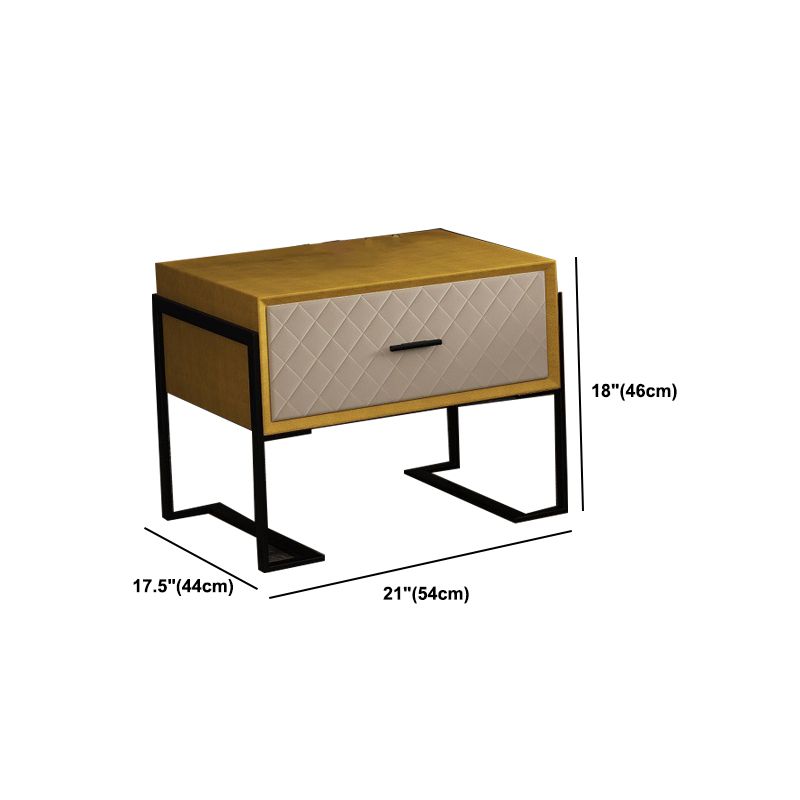 Engineered Wood Accent Table Nightstand Glam Bed Nightstand with Drawer