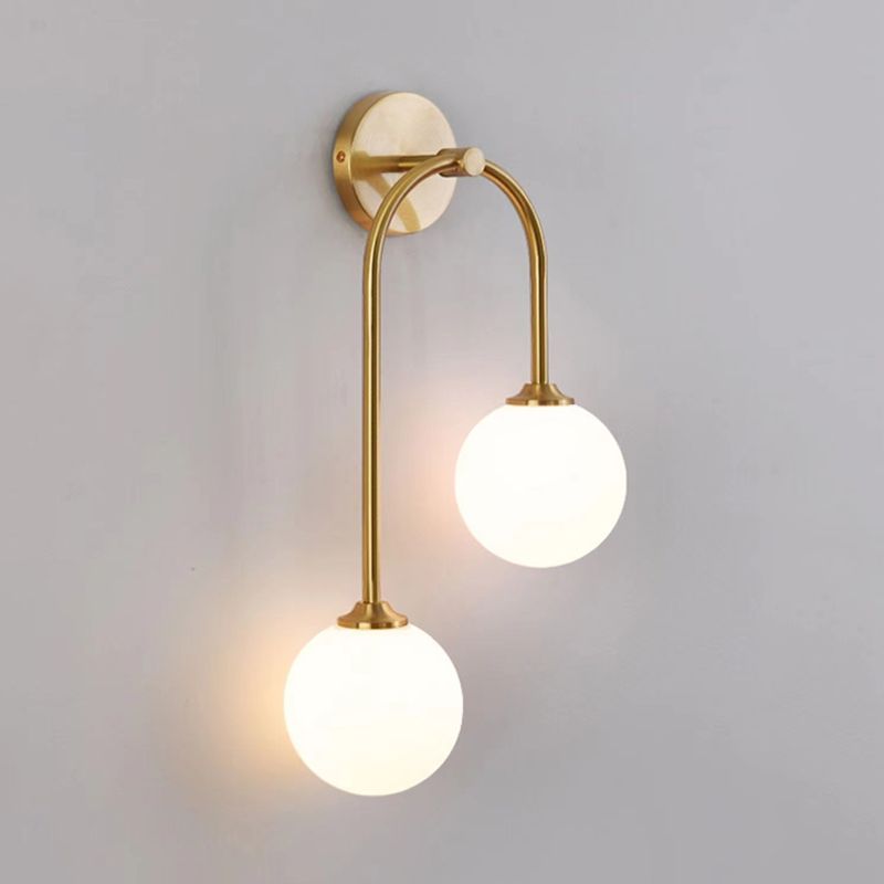 Creative Vanity Lighting Simple Glass Ball Shade Wall Light Sconce for Washroom