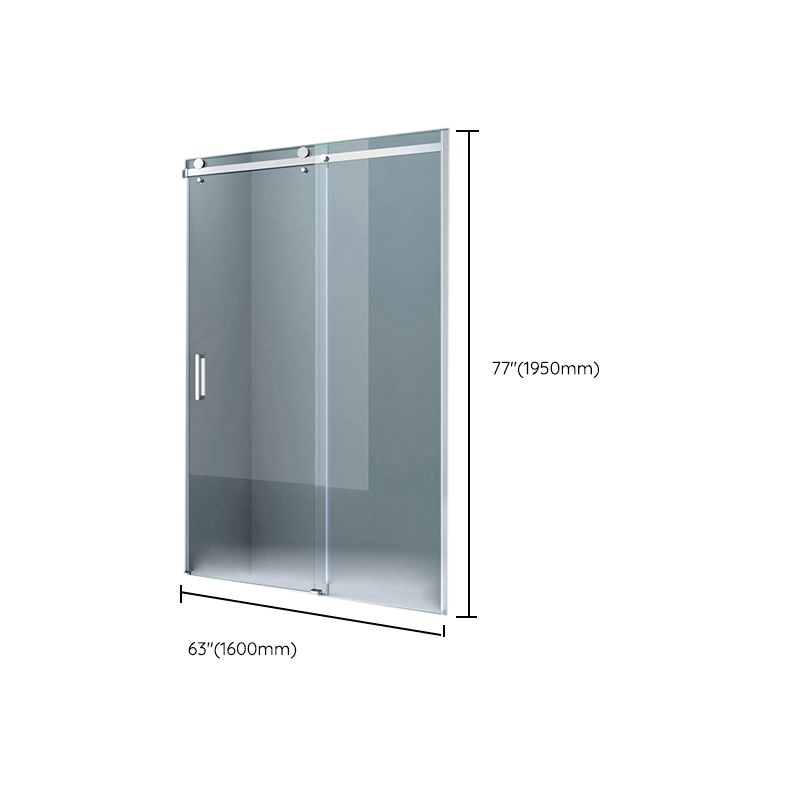 Semi Frameless Tempered Glass Shower Door Single Sliding Shower Door