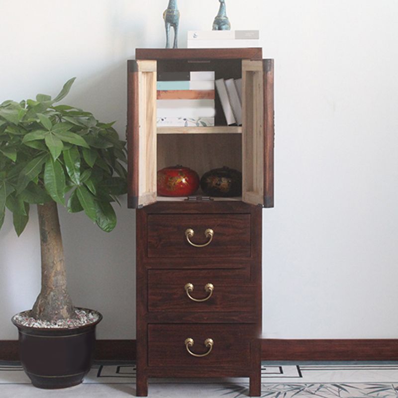 Traditional Style Combo Dresser Vertical Solid Wood Storage Chest with 3 Drawers