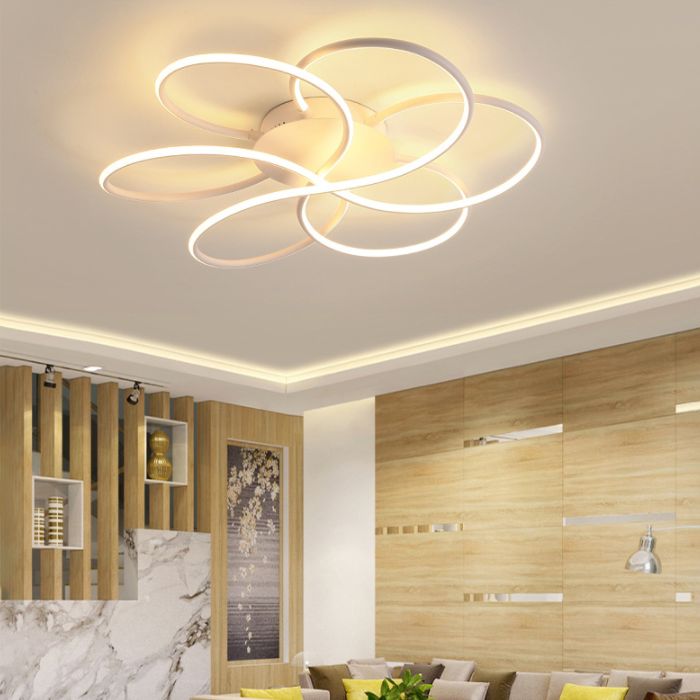 Twist Linear Semi Flush Mount Light Modern Minimalist Metal LED Ceiling Flush Mount for Hallway