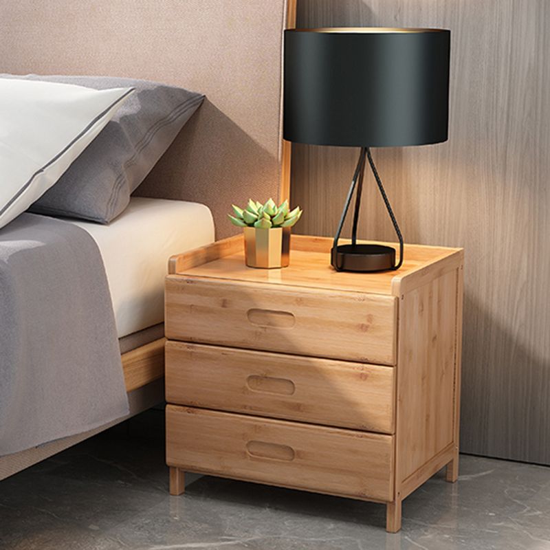 Bamboo Bed Nightstand 16 Inch H Modern Open Storage Nightstand with Legs