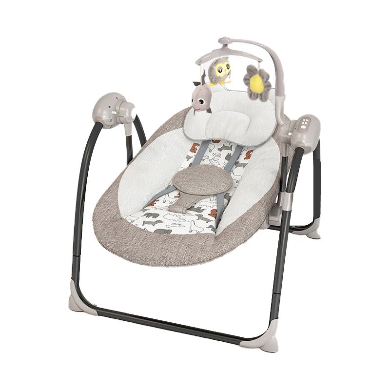 Metal Bassinet Folding and Rocking Oval Crib Cradle for Baby