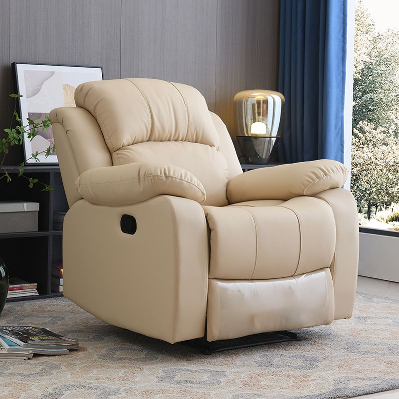 Contemporary Home Theater Recliner Metal Rocking Manual-Push Botton Solid Color