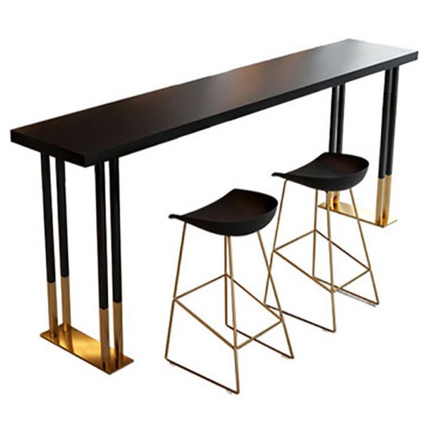 Rectangle Top Bar Table Traditional Luxury Bar Table with Sled Base