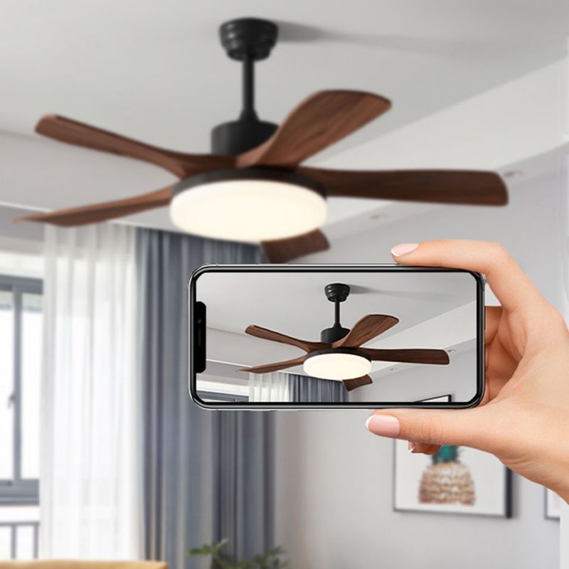 Creative Wooden Ceiling Fan Light Fixture Modern LED Ceiling Lamp for Bedroom