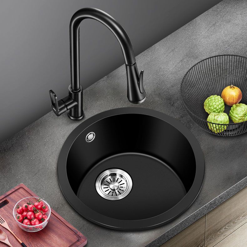 Contemporary Style Kitchen Sink Quartz Single Bowl Kitchen Sink