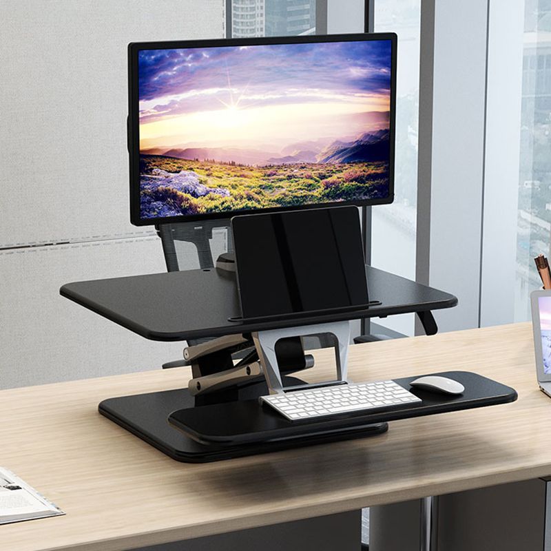 Rectangular Shaped Office Standing Desk Converter Wood in Black/White