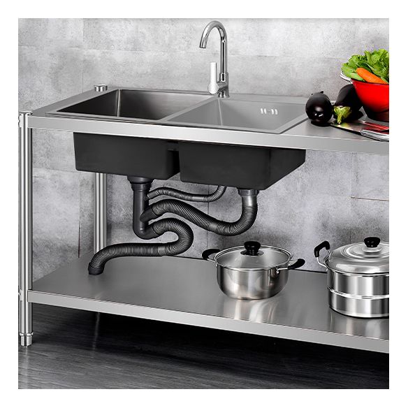 Contemporary Style Kitchen Sink Stainless Steel All-in-one Kitchen Sink