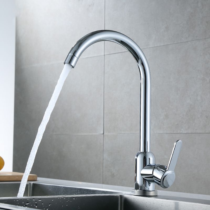 Modern Bridge Kitchen Faucet Stainless Steel Lever Handles High Arch Kitchen Faucet