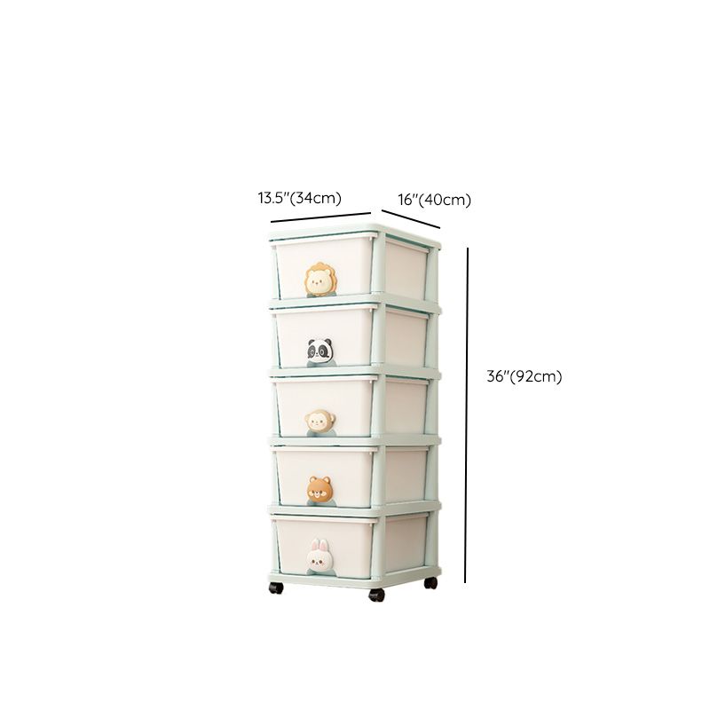 Modern Vertical Plastic Kids Dresser Set with Drawers for Bedroom