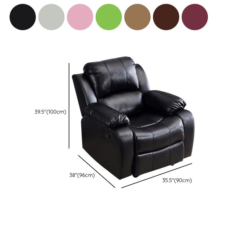 Contemporary Home Theater Recliner Metal Solid Color Manual-Push Botton