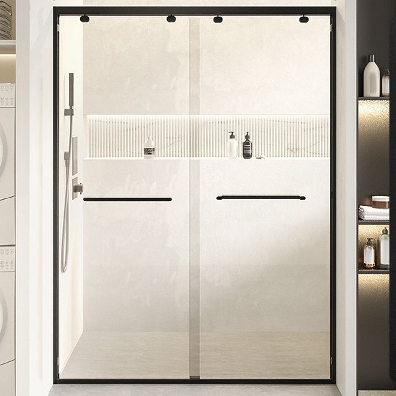 Double Sliding Shower Door Semi Frameless Shower Door with Stainless Steel Frame