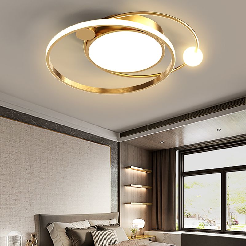 New Modern Iron LED Flush Light Round Shape Flush Mount Ceiling Lamp for Bedroom