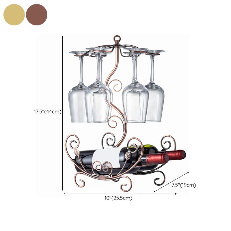 Countertop Wine Holder Rack Metal Wine Rack Kit with Wine Storage