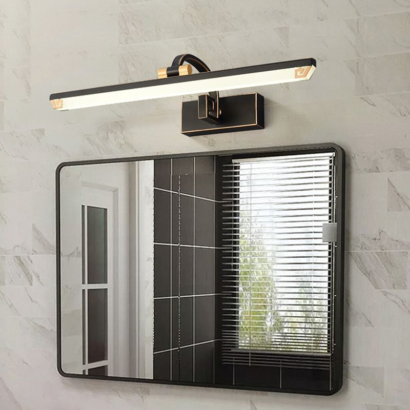 Single Black Finish Modernism Bathroom Vanity Light LED Bath Bar