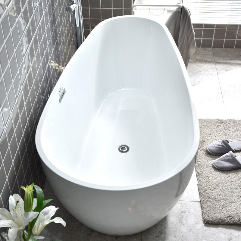 Modern Antique Finish Bathtub Soaking Back to Wall Oval Bath Tub