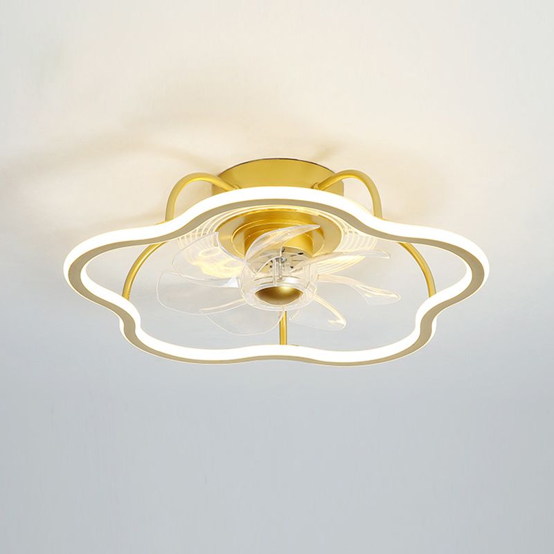 Black/Golden Fan with Light 7-Blade Modern Ceiling Fan for Bedroom