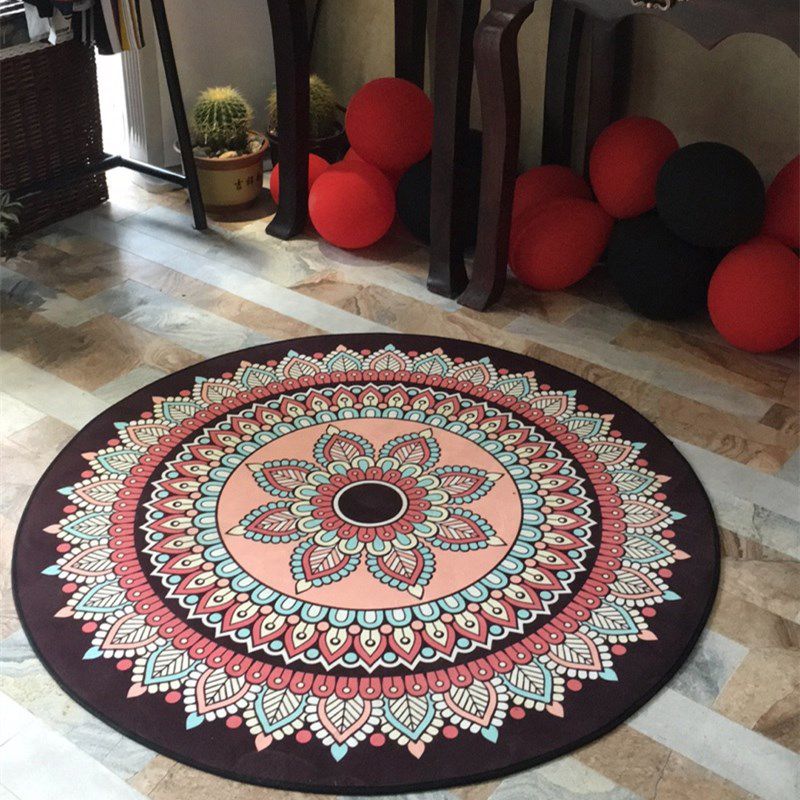 Chic Multi Color Persian Rug Polyester Flower Carpet Alfombra lavable Rug para mascotas para mascotas para el hogar para el hogar