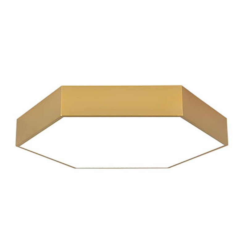 Nordic Hexagon Ceiling Light Metal LED Flush Mount Light in Gold for Office