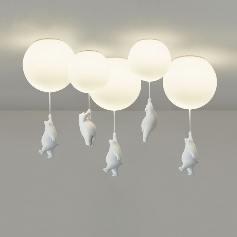 Modern Style Ceiling Lamp Creative Bear Flush Mount Light Fixture