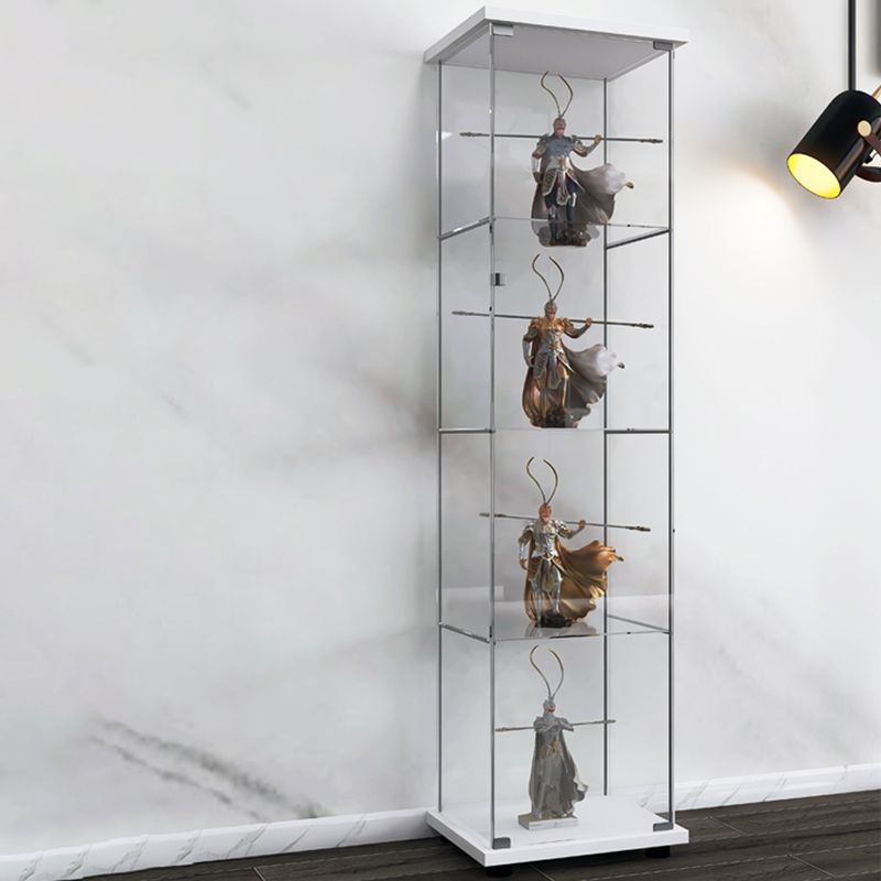 Tempered Glass Curio Cabinet Modern Standard Cabinet for Dining Room