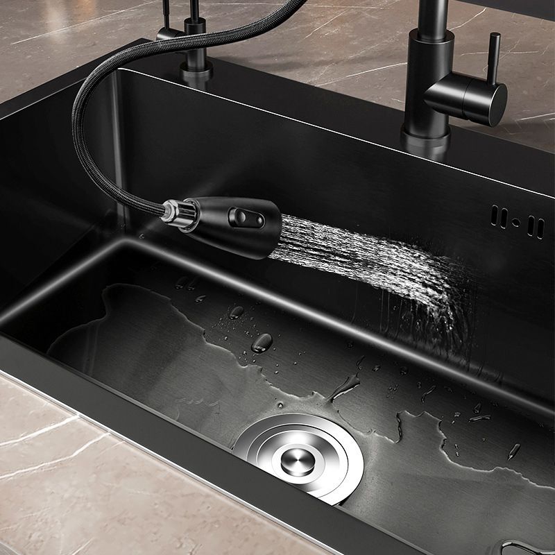 Stainless Steel Kitchen Sink Drop-In Install Kitchen Sink in Black