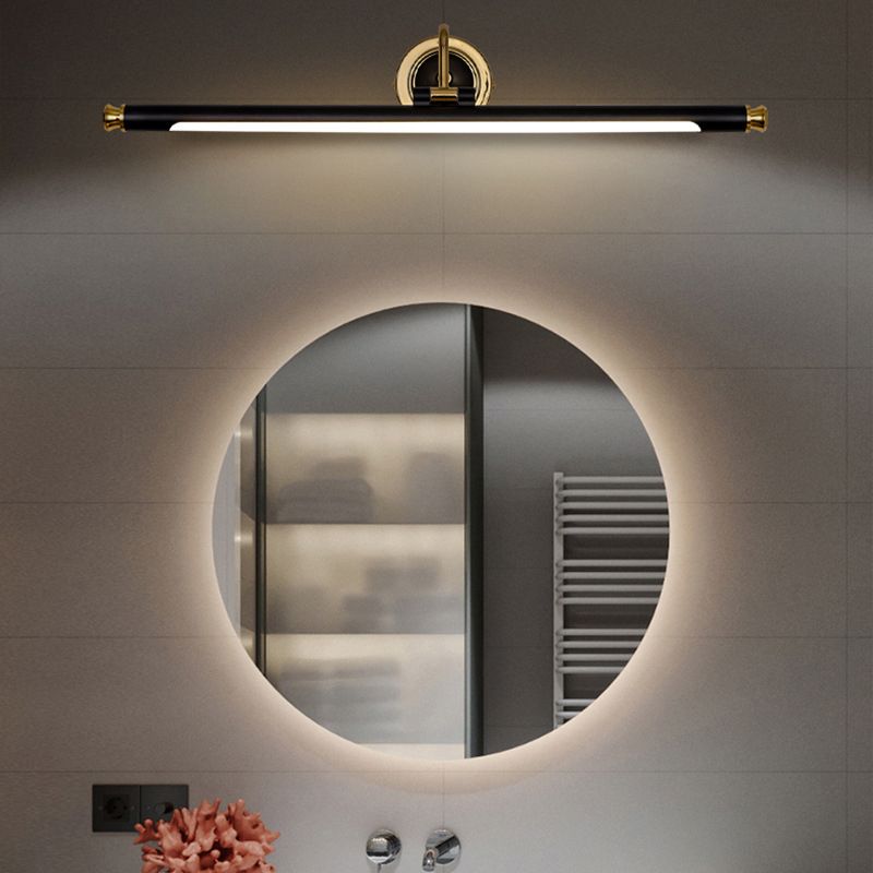 Contemporary LED Mirror Lamp Metal Vanity Light Fixtures in Black and Gold for Bathroom