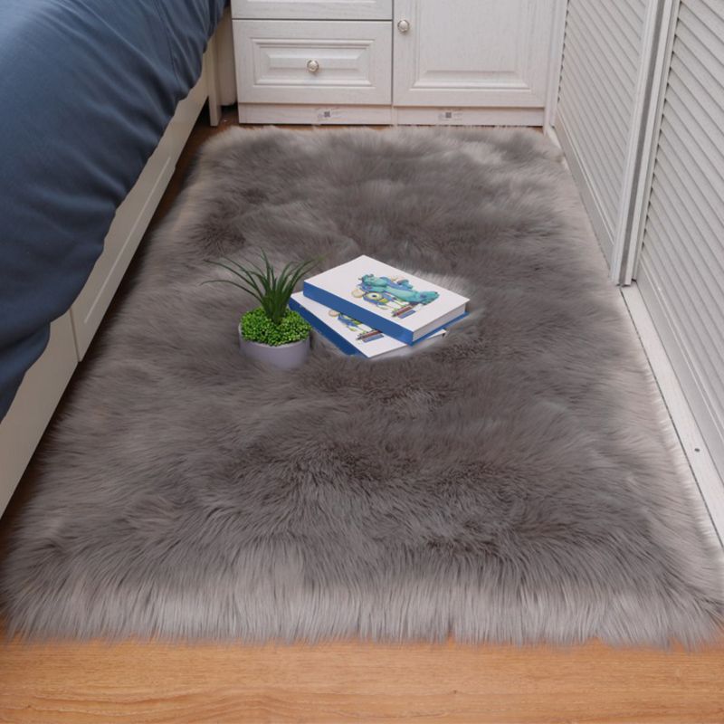 Mehrfarbiger Schlafzimmer Teppich beruhigende Feste Farbe Innen Teppich Fuzzy Nicht-Schlupf-Backing Haustierfreundlicher Bereich Teppich