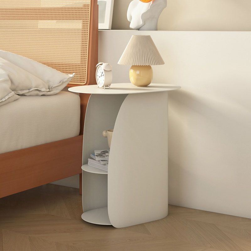 Modern Metal Night Table Lower Shelf Bedside Cabinet for Bedroom